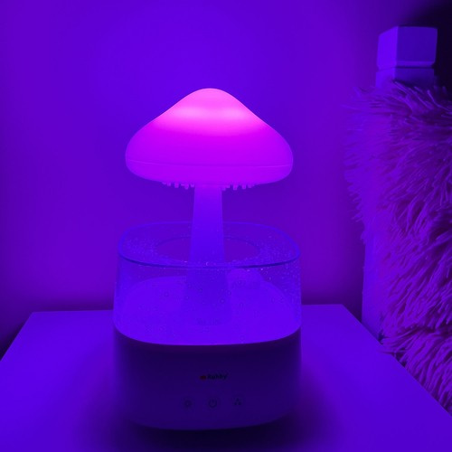 Luftfuktare 450 ml – Aroma Diffuser med Regneffekt, LED-Nattlampa & Timer