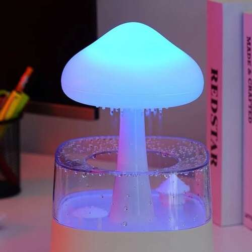 Luftfuktare 450 ml – Aroma Diffuser med Regneffekt, LED-Nattlampa & Timer