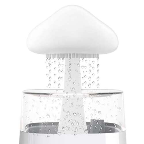 Luftfuktare 450 ml – Aroma Diffuser med Regneffekt, LED-Nattlampa & Timer