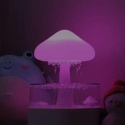Luftfuktare 450 ml – Aroma Diffuser med Regneffekt, LED-Nattlampa & Timer
