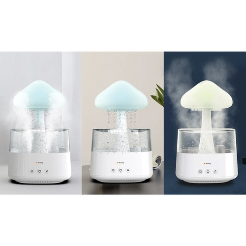 Luftfuktare 450 ml – Aroma Diffuser med Regneffekt, LED-Nattlampa & Timer