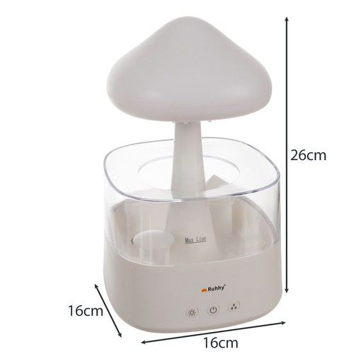 Luftfuktare 450 ml – Aroma Diffuser med Regneffekt, LED-Nattlampa & Timer