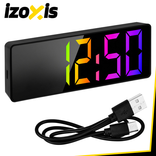 Digital LED-Väckarklocka – Alarmklocka med Färgdisplay, Temperatur & Snooze