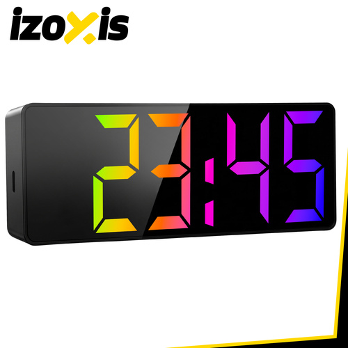 Digital LED-Väckarklocka – Alarmklocka med Färgdisplay, Temperatur & Snooze