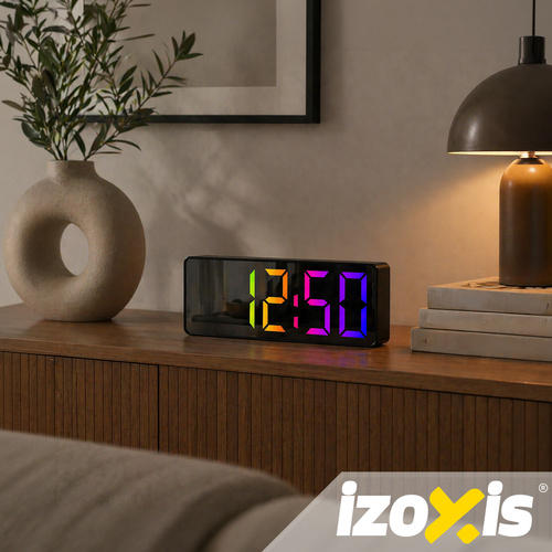 Digital LED-Väckarklocka – Alarmklocka med Färgdisplay, Temperatur & Snooze