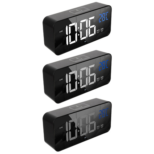 Digital Väckarklocka med LED-Display – Snooze, Temperatur & USB-C