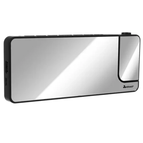 Digital Väckarklocka med Projektor – LED-Display, Spegel & USB-C