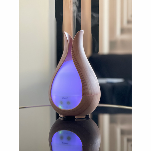 Luftfuktare & Aromadiffuser 200 ml – Ultraljudsdiffuser med LED-Belysning, Fjärrkontroll & 3 Doftoljor