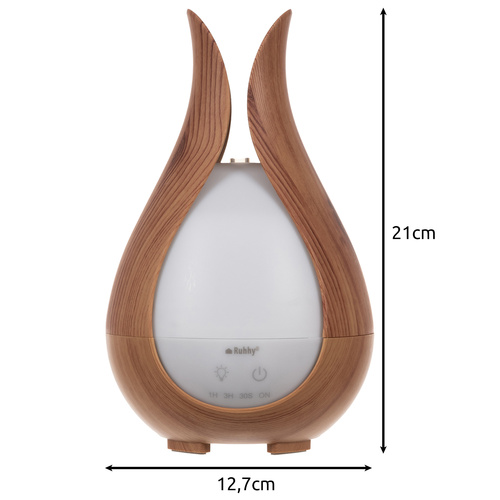 Luftfuktare & Aromadiffuser 200 ml – Ultraljudsdiffuser med LED-Belysning, Fjärrkontroll & 3 Doftoljor