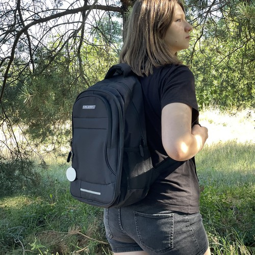Ryggsäck 22 L – Vadderad Laptopryggsäck med Reflex, Svart