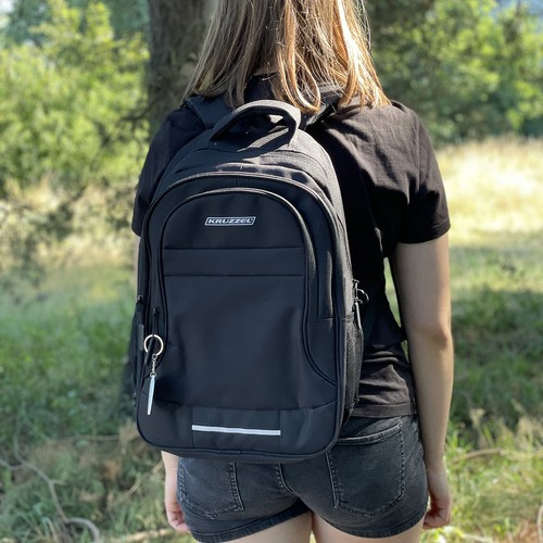 Ryggsäck 22 L – Vadderad Laptopryggsäck med Reflex, Svart