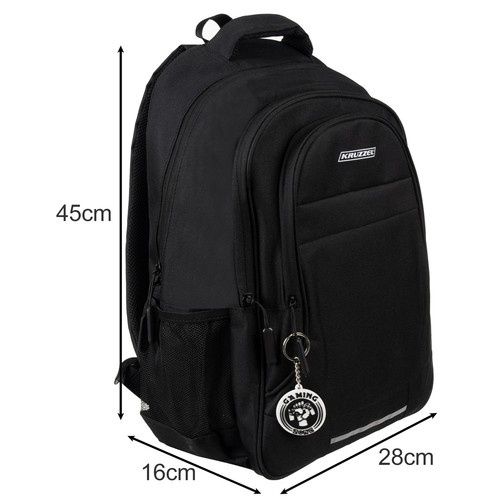Ryggsäck 22 L – Vadderad Laptopryggsäck med Reflex, Svart