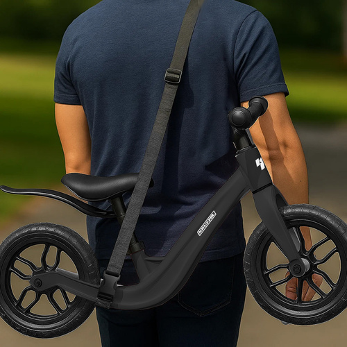 Balanscykel 12 Tum – Lätt Springcykel för Barn med Justerbar Sadel, Svart