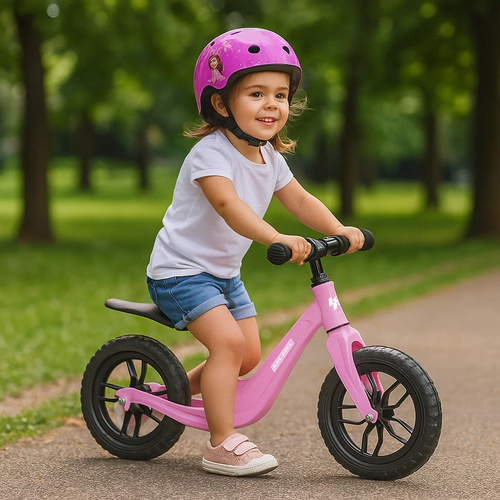 Balanscykel 12 Tum – Lätt Springcykel för Barn med Justerbar Sadel, Rosa