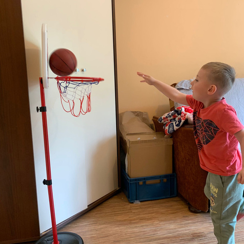 Basketkorg & Skjutbana 2-i-1 – Justerbar Höjd 73–146 cm