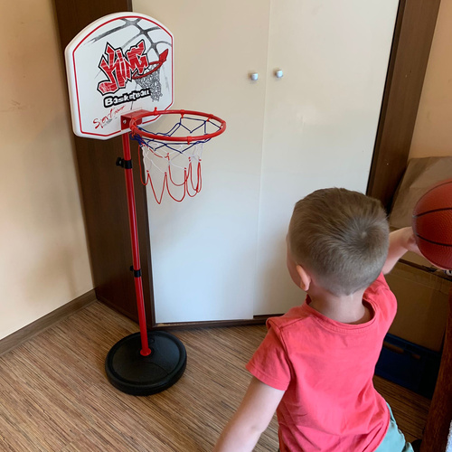 Basketkorg & Skjutbana 2-i-1 – Justerbar Höjd 73–146 cm