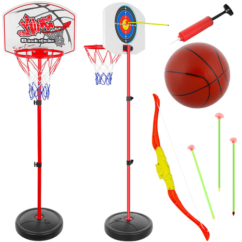 Basketkorg & Skjutbana 2-i-1 – Justerbar Höjd 73–146 cm