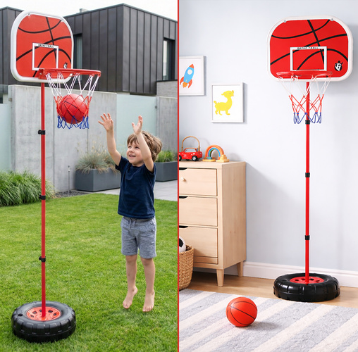 Basketkorg 170 cm – Justerbart Basketställ med Boll & Pump