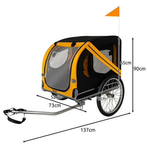 Cykelvagn för Hund & Katt – Husdjursvagn med 20" Hjul & Säkerhetsbälte