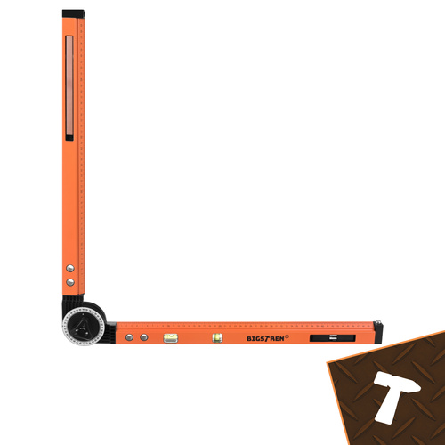 Justerbar Vinkelhake 3-i-1 500 mm – Gradskiva, Vattenpass & Passare