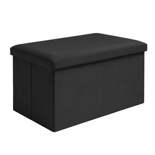 Sittpuff i Sammet med Förvaring 54 L – Hopfällbar Sittpuff 60 x 30 x 30 cm