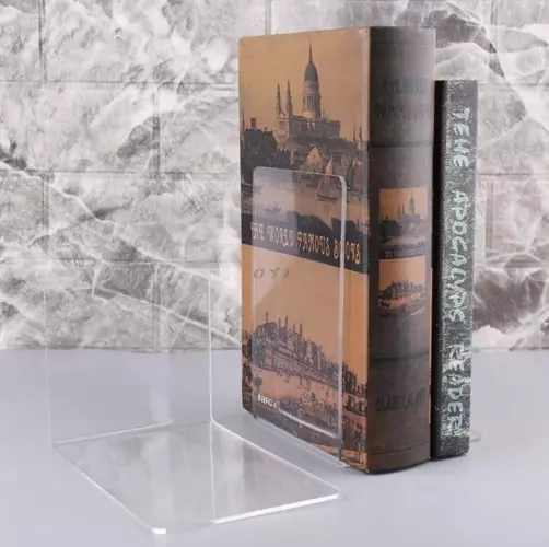 Bokstöd 6-pack – Transparenta Bokstöd i Akryl 18,5 cm