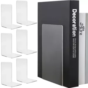 Bokstöd 6-pack – Transparenta Bokstöd i Akryl 18,5 cm