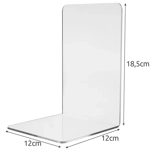Bokstöd 6-pack – Transparenta Bokstöd i Akryl 18,5 cm