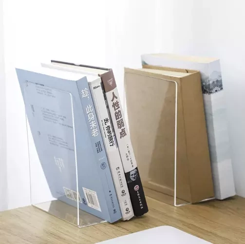Bokstöd 6-pack – Transparenta Bokstöd i Akryl 18,5 cm