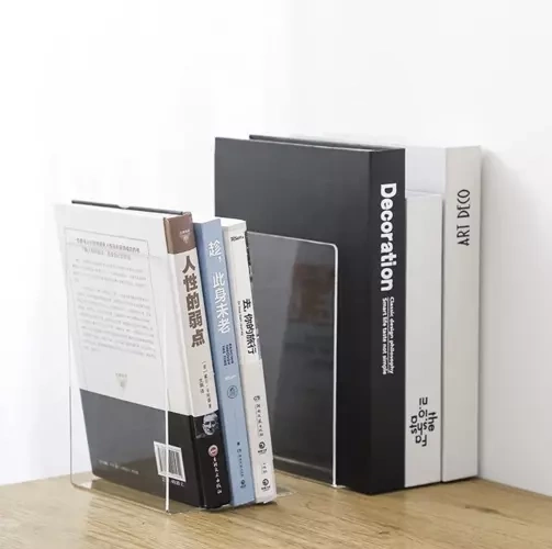 Bokstöd 6-pack – Transparenta Bokstöd i Akryl 18,5 cm