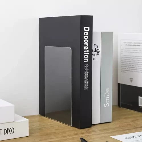 Bokstöd 6-pack – Transparenta Bokstöd i Akryl 18,5 cm
