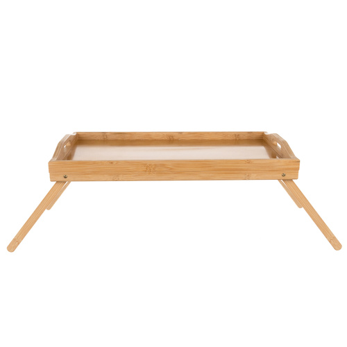 Hopfällbart Frukostbord i Bambu – Serveringsbord & Laptopbord