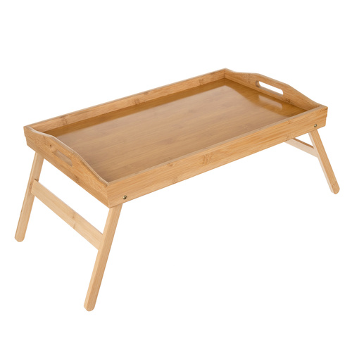 Hopfällbart Frukostbord i Bambu – Serveringsbord & Laptopbord