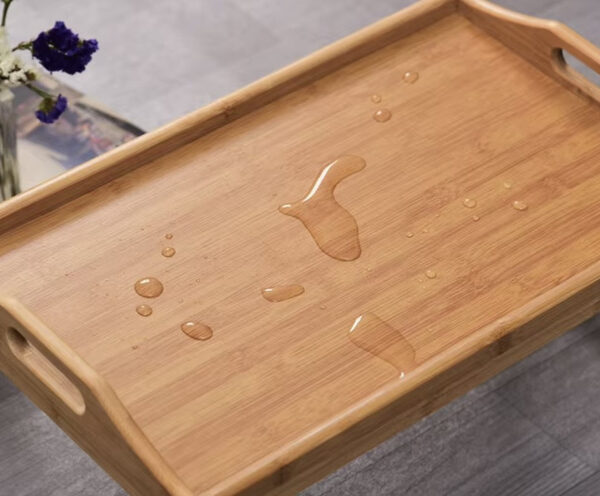 Hopfällbart Frukostbord i Bambu – Serveringsbord & Laptopbord
