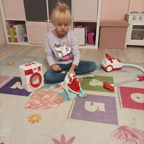 Leksaksset Hushållsapparater – Dammsugare, Tvättmaskin & Strykjärn med Ljus & Ljud