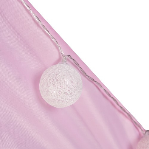 Barntält Hus – Lektält med Ljusslinga & Golvmatta, Rosa