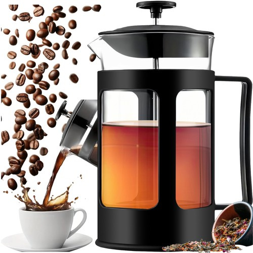 Kaffe- & Tebryggare 1 L – Presskanna i Glas med Rostfri Sil