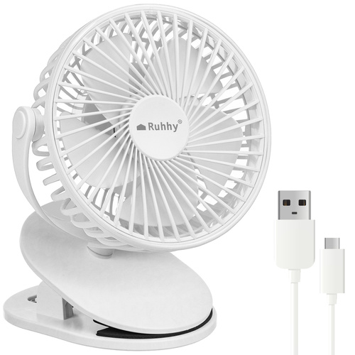 Sladdlös Bordsfläkt med Klämfäste – USB-C Fläkt med 360° Justering & 3 Hastigheter