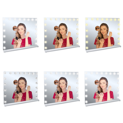 LED Sminkspegel Hollywood 58 x 46 cm – 15 LED & 10x Förstoringsspegel