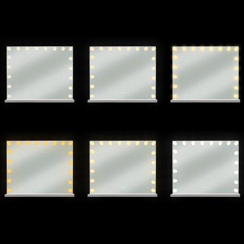 LED Sminkspegel Hollywood 80 x 62 cm – 18 LED-Lampor & 10x Förstoringsspegel
