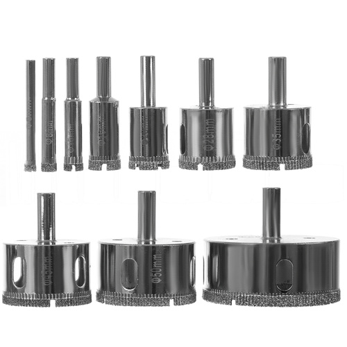 Diamant Hålsågsset 10 Delar – Diamantkronborrar 6–68 mm för Kakel & Glas