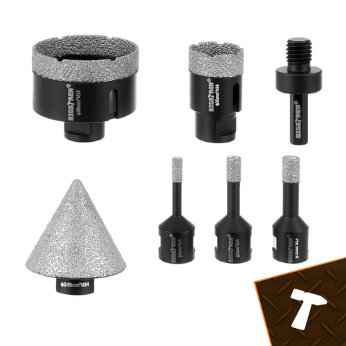 Diamantborrset 7 Delar – Diamantkronborrar med M14-Fäste för Kakel, Klinker & Natursten