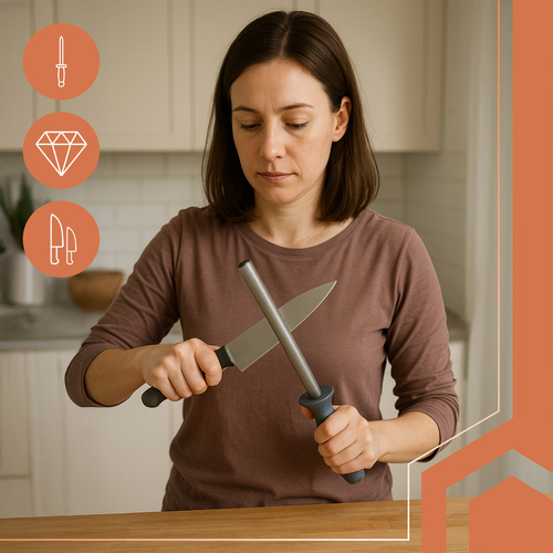 Diamantbrynstål 30 cm – Knivslip med Ergonomiskt Handtag