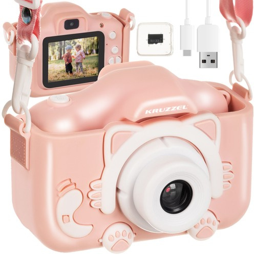 Digitalkamera för Barn – 1080P Kamera med 32 GB Minneskort, Rosa