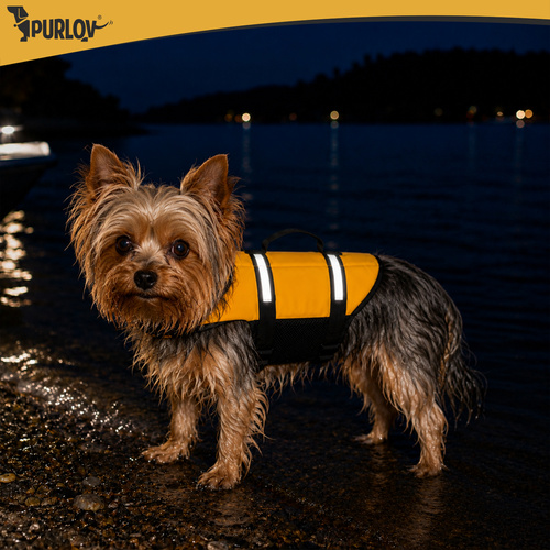 Flytväst för Hund S – Hundflytväst med Handtag, Reflex & Koppelfäste