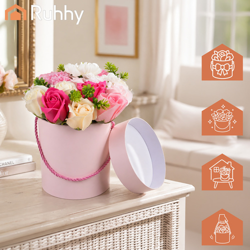 Blomsterbox med Konstgjorda Blommor – Dekorativ Blomlåda i Presentask
