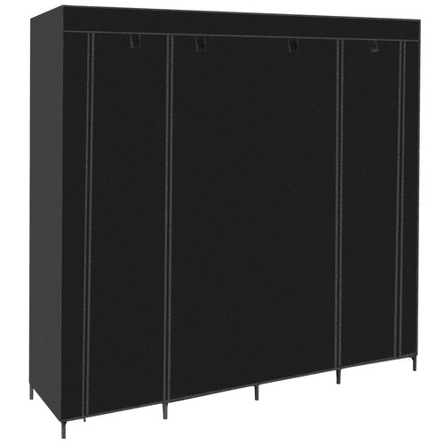 Hopfällbar Tyggarderob XXL 170 x 170 cm – Klädskåp med 14 Hyllor & 2 Klädstänger
