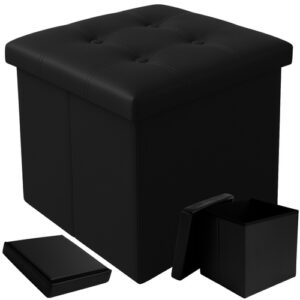 Hopfällbar Sittpuff 39 L – Sittpuff med Förvaring 38 x 38 cm