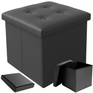 Hopfällbar Sittpuff 39 L – Sittpuff med Förvaring 38 x 38 cm