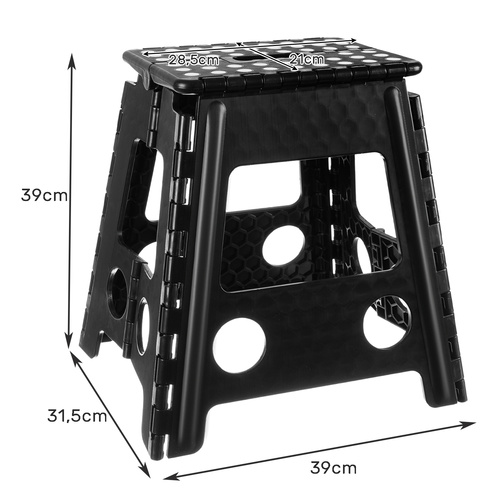 Hopfällbar Pall 39 cm – Fällpall med Halkskydd & Bärhandtag